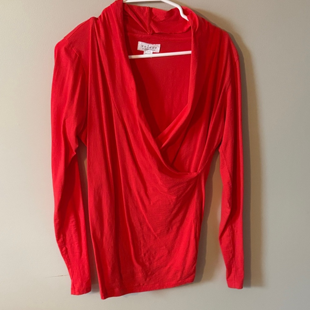 Velvet Vibrant Red Top